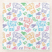 Katzenmuster Glasuntersetzer (Vorderseite)