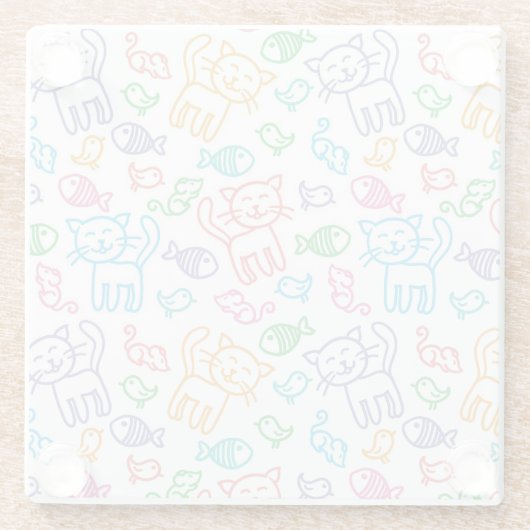 Katzenmuster Glasuntersetzer (Rückseite)