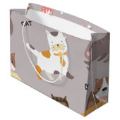 Katzenmuster Große Geschenktüte (Rückseite Schrägansicht)