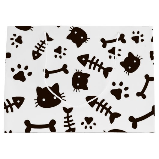 Katzenmuster Große Geschenktüte (Vorderseite)