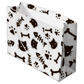 Katzenmuster Große Geschenktüte (Rückseite Schrägansicht)