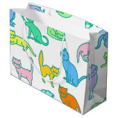 Katzenmuster Große Geschenktüte (Rückseite Schrägansicht)