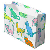 Katzenmuster Große Geschenktüte (Vorderseite Schrägansicht)