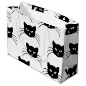 Katzenmuster Große Geschenktüte (Rückseite Schrägansicht)