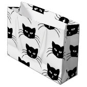 Katzenmuster Große Geschenktüte (Vorderseite Schrägansicht)