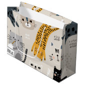 Katzenmuster Große Geschenktüte (Vorderseite Schrägansicht)
