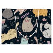 Katzenmuster Große Geschenktüte (Rückseite)