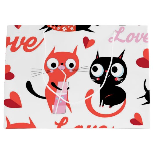 Katzenmuster Große Geschenktüte (Vorderseite)