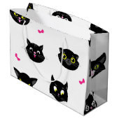 Katzenmuster Große Geschenktüte (Rückseite Schrägansicht)