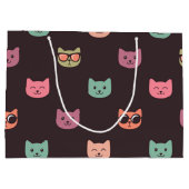 Katzenmuster Große Geschenktüte (Rückseite)