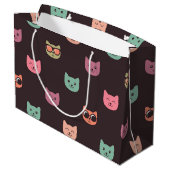 Katzenmuster Große Geschenktüte (Rückseite Schrägansicht)