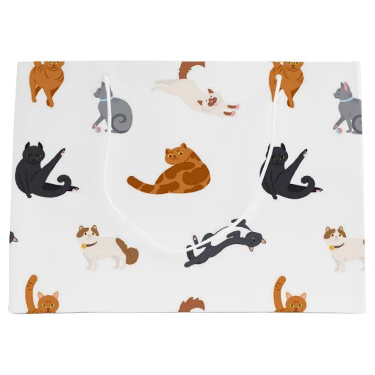 Katzenmuster Große Geschenktüte (Vorderseite)