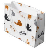 Katzenmuster Große Geschenktüte (Rückseite Schrägansicht)
