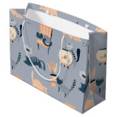 Katzenmuster Große Geschenktüte (Rückseite Schrägansicht)
