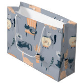 Katzenmuster Große Geschenktüte (Vorderseite Schrägansicht)