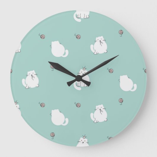 Katzenmuster Große Wanduhr (Vorderseite)
