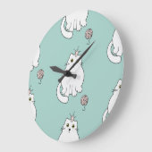 Katzenmuster Große Wanduhr (Winkel)