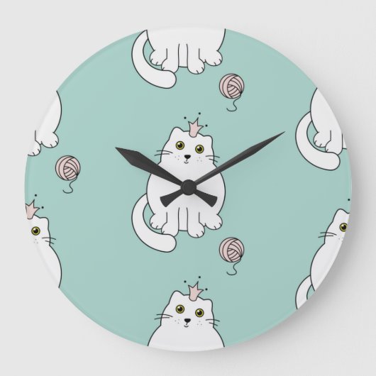 Katzenmuster Große Wanduhr (Vorderseite)