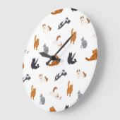 Katzenmuster Große Wanduhr (Winkel)