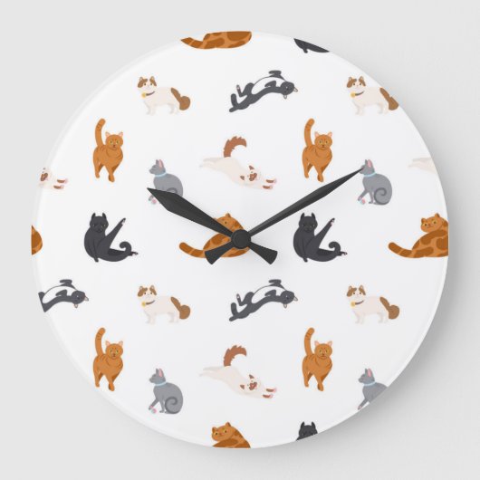 Katzenmuster Große Wanduhr (Vorderseite)