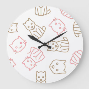 Katzenmuster Große Wanduhr