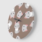 Katzenmuster Große Wanduhr (Winkel)