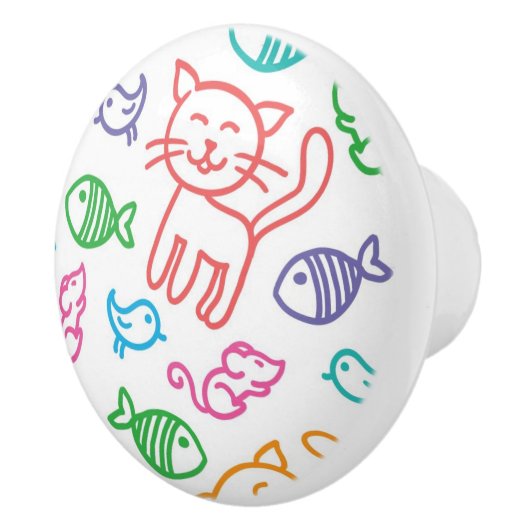 Katzenmuster Keramikknauf (Rechts)