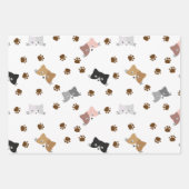 Katzenmuster, Kitty Faces & Paw Prints Geschenkpapier Set (Vorderseite)