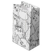 Katzenmuster Kleine Geschenktüte (Rückseite Schrägansicht)