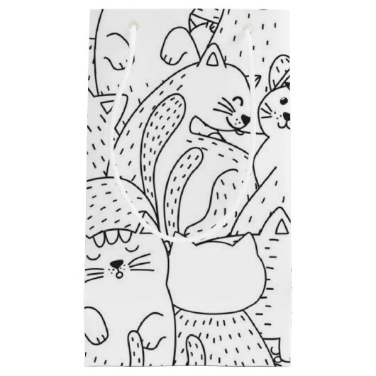 Katzenmuster Kleine Geschenktüte (Vorderseite)