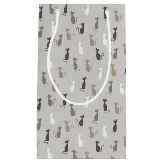 Katzenmuster Kleine Geschenktüte (Vorderseite)