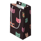 Katzenmuster Kleine Geschenktüte (Vorderseite Schrägansicht)
