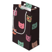 Katzenmuster Kleine Geschenktüte (Rückseite Schrägansicht)