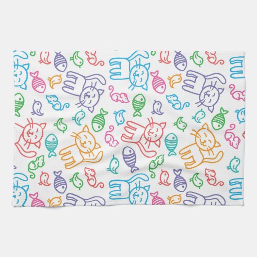 Katzenmuster Küchentuch (Horizontal)