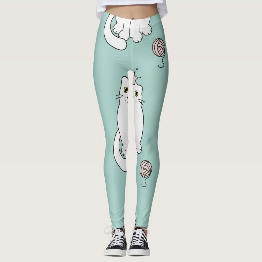 Katzenmuster Leggings (Vorderseite)