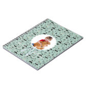 Katzenmuster Monogramm Personalisiert Ihr Kids-Fot Notizblock (Linke Seite)