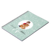 Katzenmuster Monogramm Personalisiert Ihr Kids-Fot Notizblock (Linke Seite)