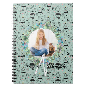Katzenmuster Monogramm Personalisiert mit Foto Ihr Notizblock