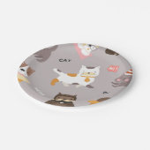 Katzenmuster Pappteller (Schrägansicht)