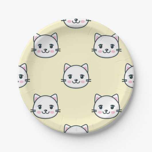 Katzenmuster Pappteller (Vorderseite)