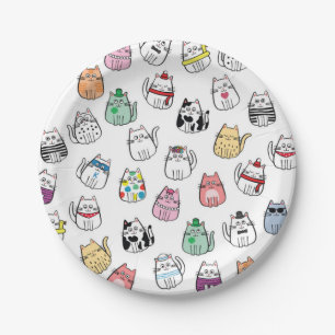Katzenmuster Pappteller