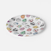 Katzenmuster Pappteller (Schrägansicht)