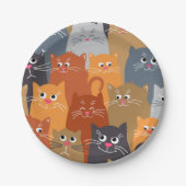 Katzenmuster Pappteller (Vorderseite)