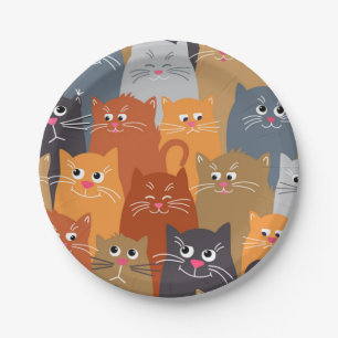 Katzenmuster Pappteller
