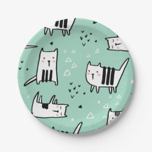 Katzenmuster Pappteller