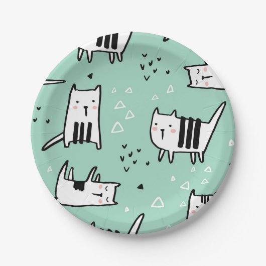 Katzenmuster Pappteller (Vorderseite)