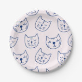 Katzenmuster Pappteller (Vorderseite)