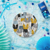 Katzenmuster Pappteller (Party)