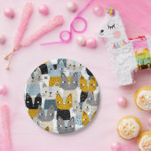 Katzenmuster Pappteller (Party)