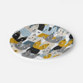 Katzenmuster Pappteller (Schrägansicht)